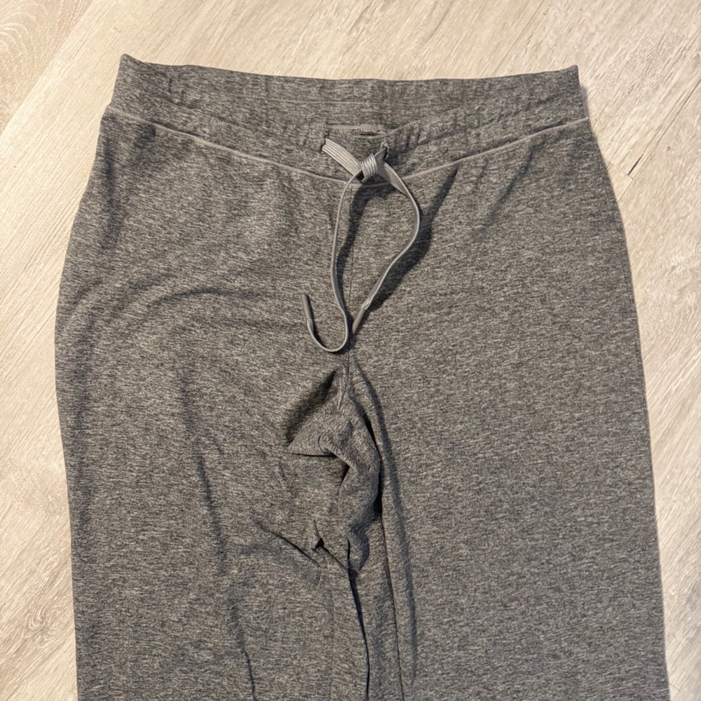 Quince Womens Wide Leg Lounge Pants Heather Gray Drawstring Sweatpants